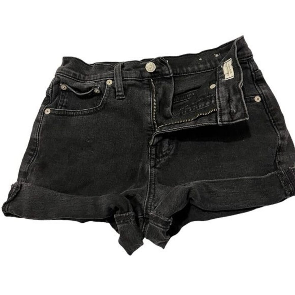 Madewell High-Rise Denim Shorts Black Lunar Wash Size 23 Jean Shorts